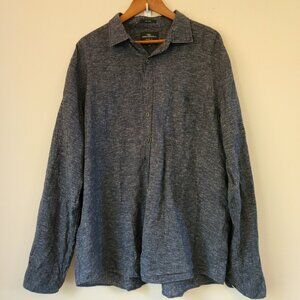 Rodd & Gunn Motion Linen Shirt Long Slv Men 2XL Heathered Blue Business Casual